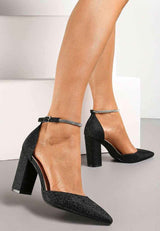 Schwarze Pumps mit Blockabsatz