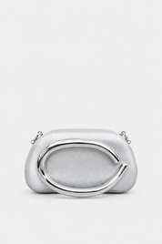 Silberne Abendtasche
