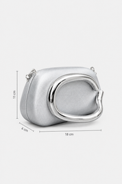 Silberne Abendtasche