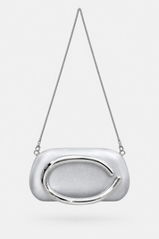 Silberne Abendtasche