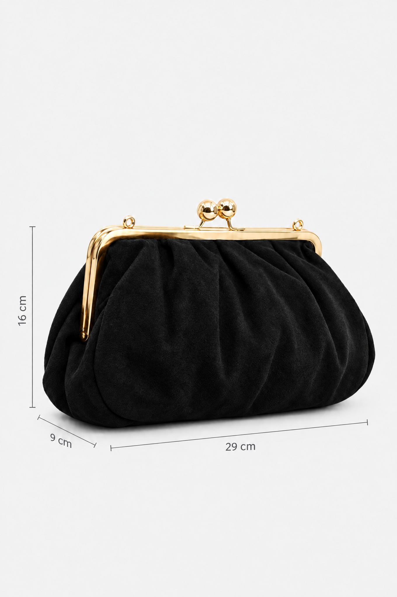 Schwarze Wildledertasche