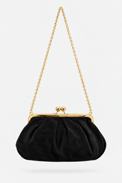 Schwarze Wildledertasche