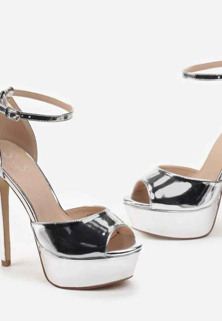 Silver sandale s visokom petom