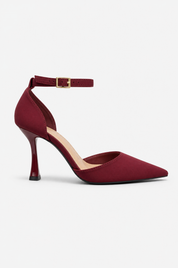 Bordeauxrote Stilettos mit dünnem Absatz