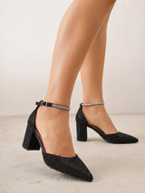 Schwarze Pumps mit Blockabsatz