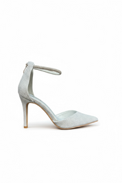 Silberne Stilettos mit dünnem Absatz