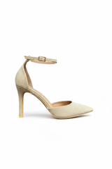 Goldene Glitzer-Stilettos mit dünnem Absatz