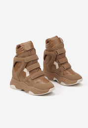 Camel Sneaker mit Klettverschluss