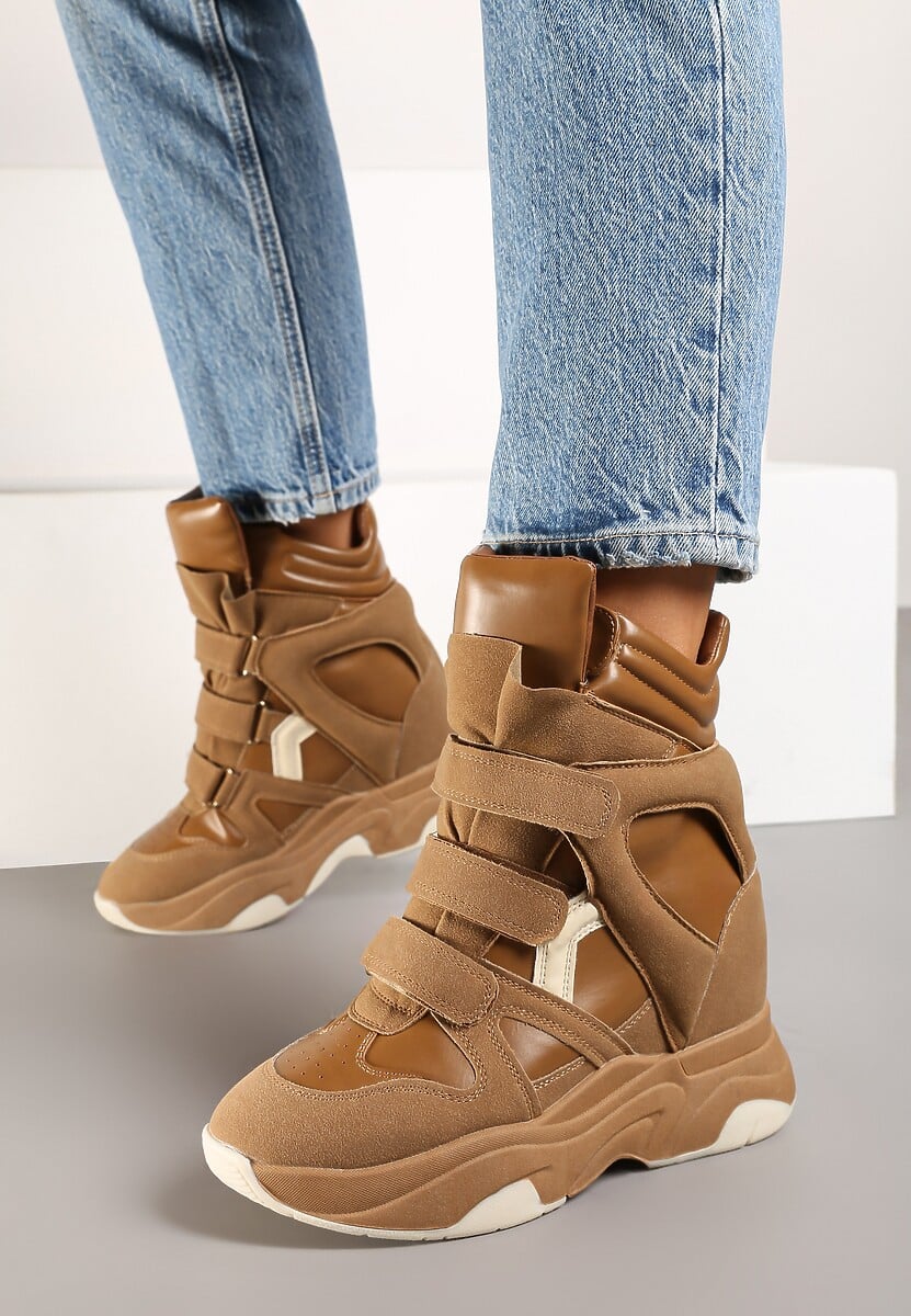 Camel Sneaker mit Klettverschluss