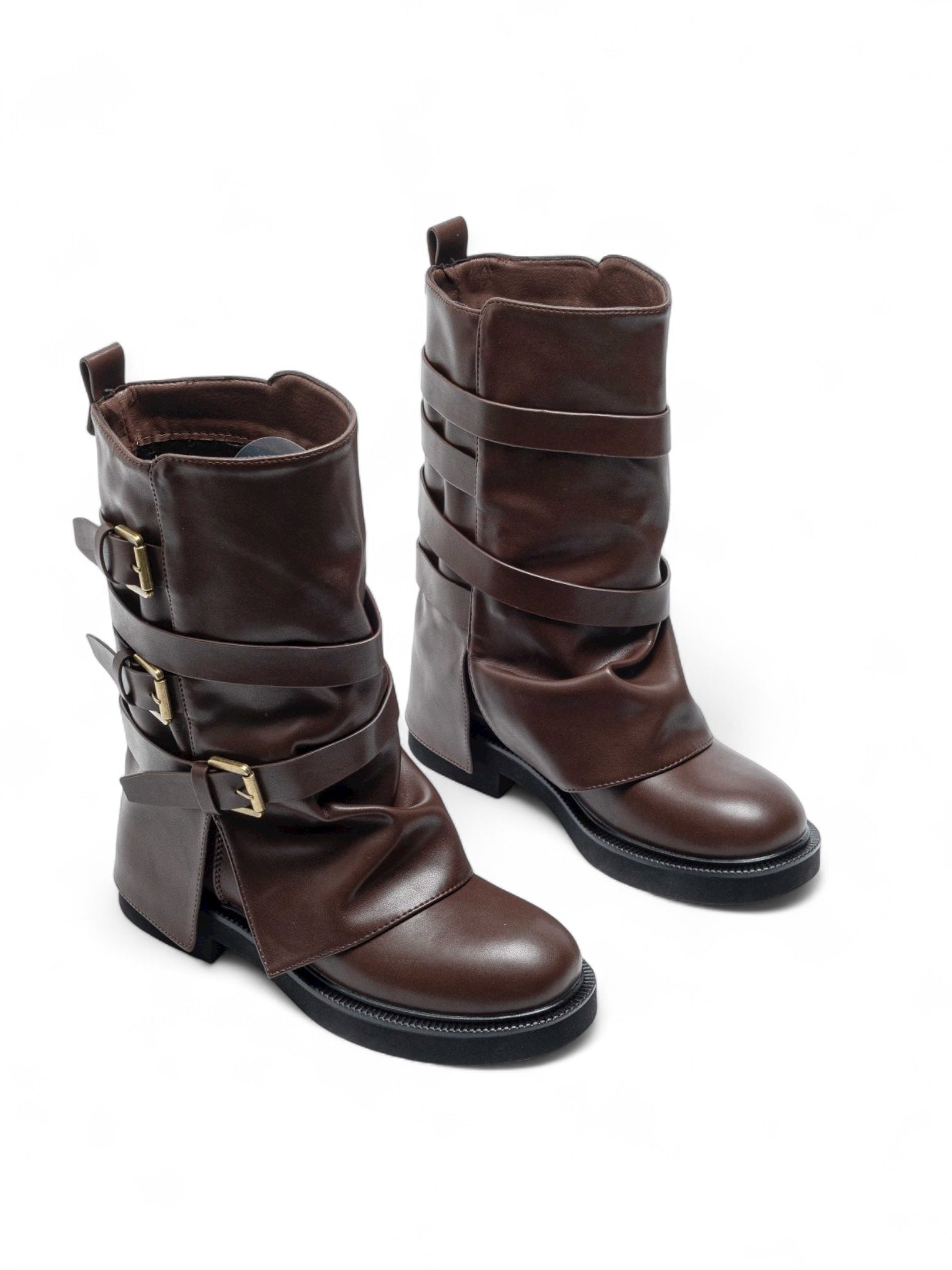 Braune Biker-Boots