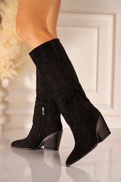 Schwarze Cowboystiefel mit Blockabsatz