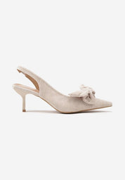 Beige High Heels mit dünnem Absatz