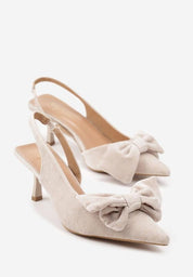 Beige High Heels mit dünnem Absatz