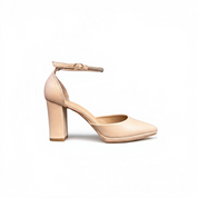 Nude Pumps mit Blockabsatz