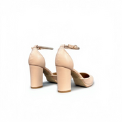 Nude Pumps mit Blockabsatz