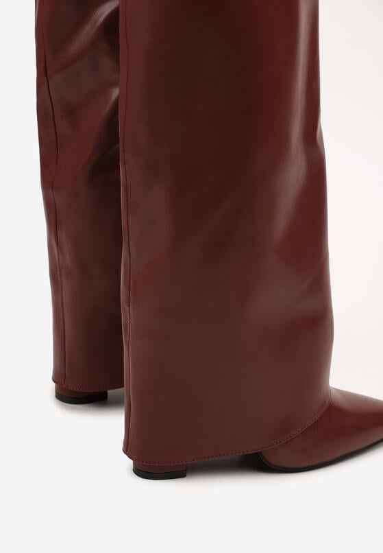 Bordeauxfarbene High Heels mit Blockabsatz