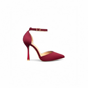Bordeauxrote Stilettos mit dünnem Absatz