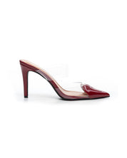 Bordeauxrote Stilettos mit dünnem Absatz