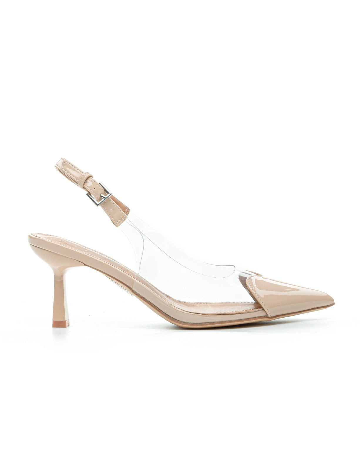 Beige High Heels mit dünnem Absatz
