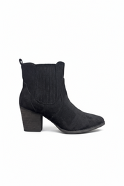 Schwarze Stiefeletten mit Blockabsatz