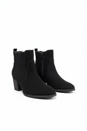 Schwarze Stiefeletten mit Blockabsatz
