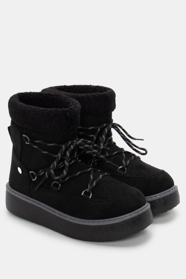 Schwarze Winterstiefeletten