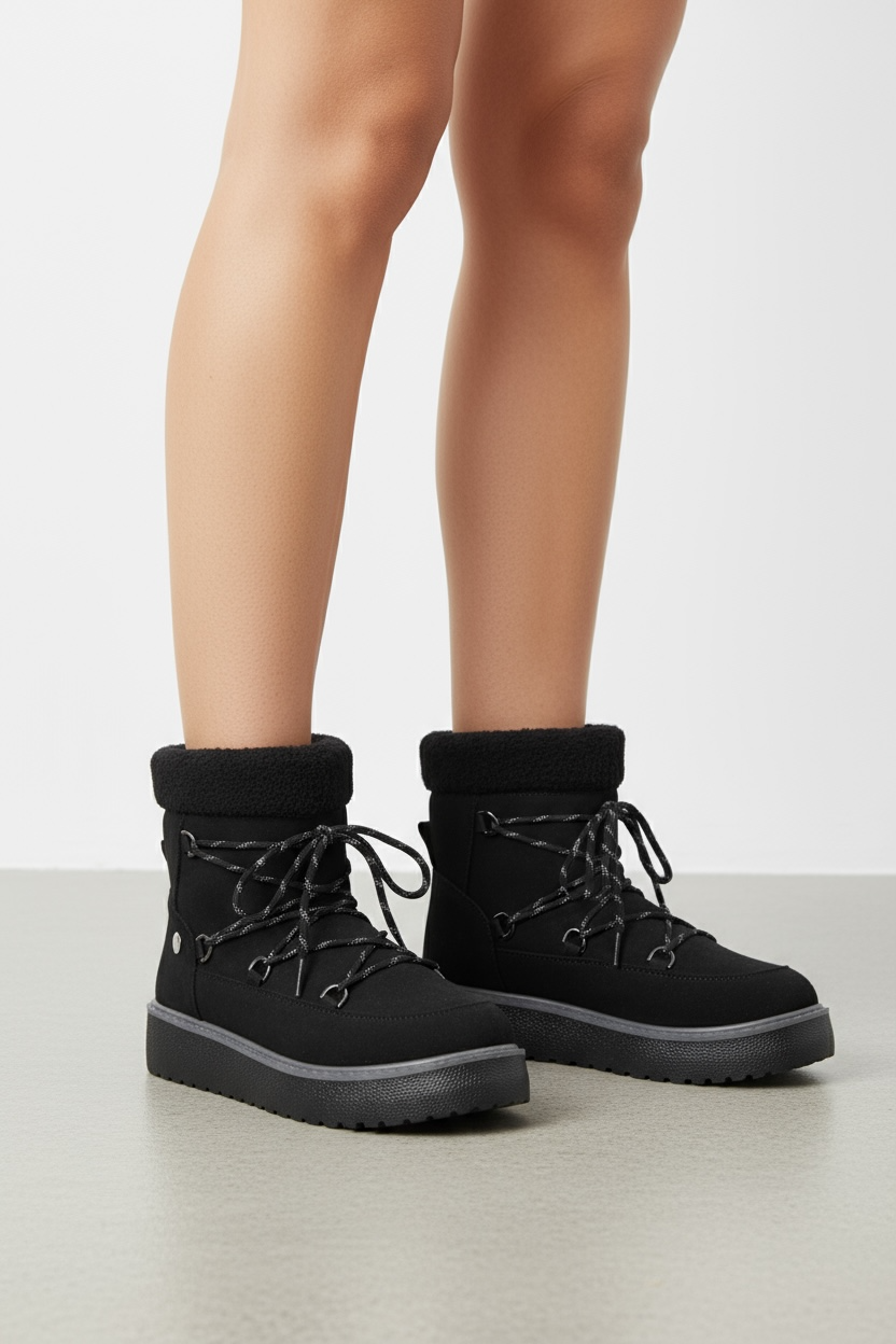Schwarze Winterstiefeletten
