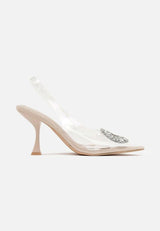 Beige High Heels mit dünnem Absatz