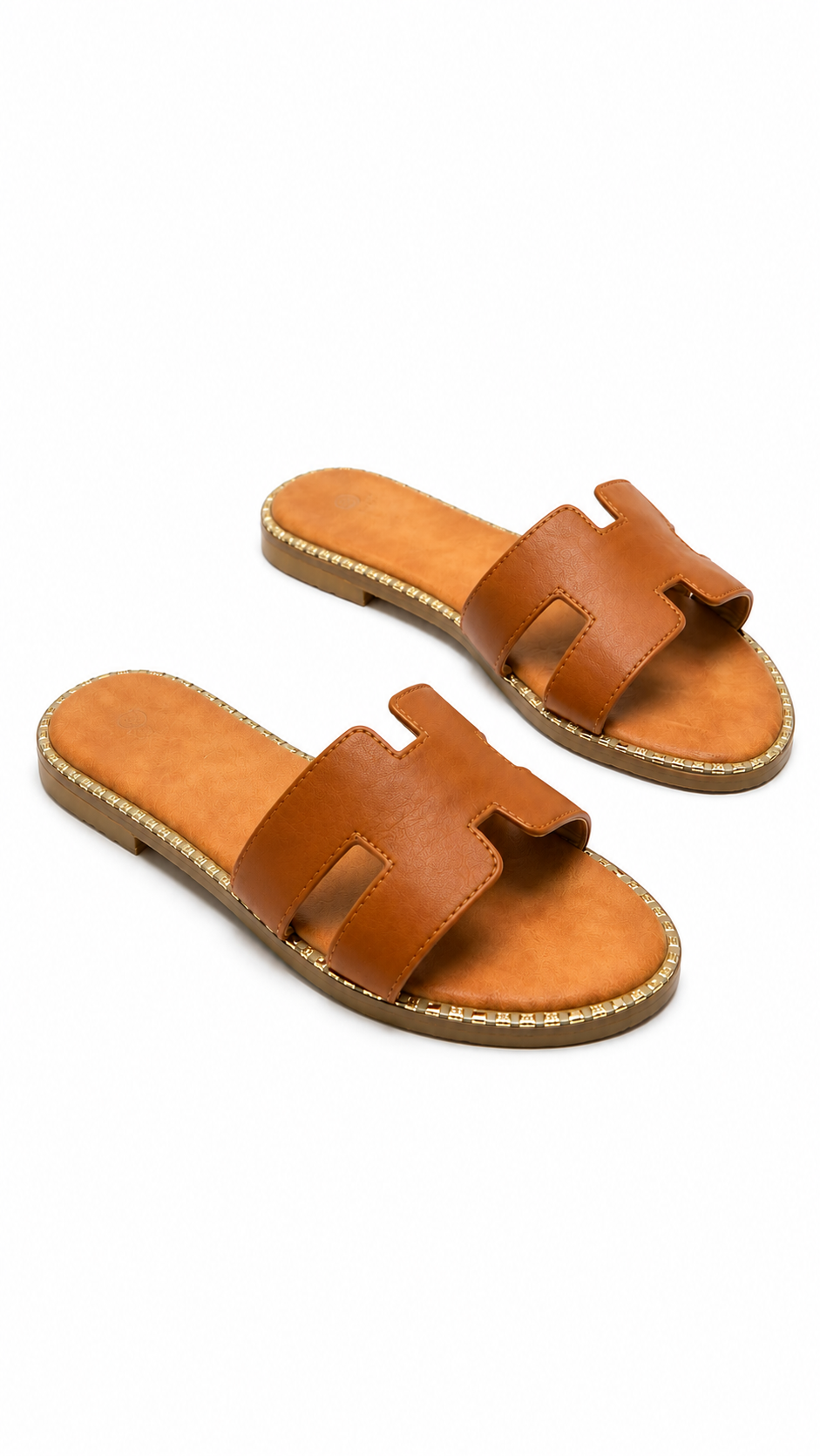 Camel flache Pantoletten