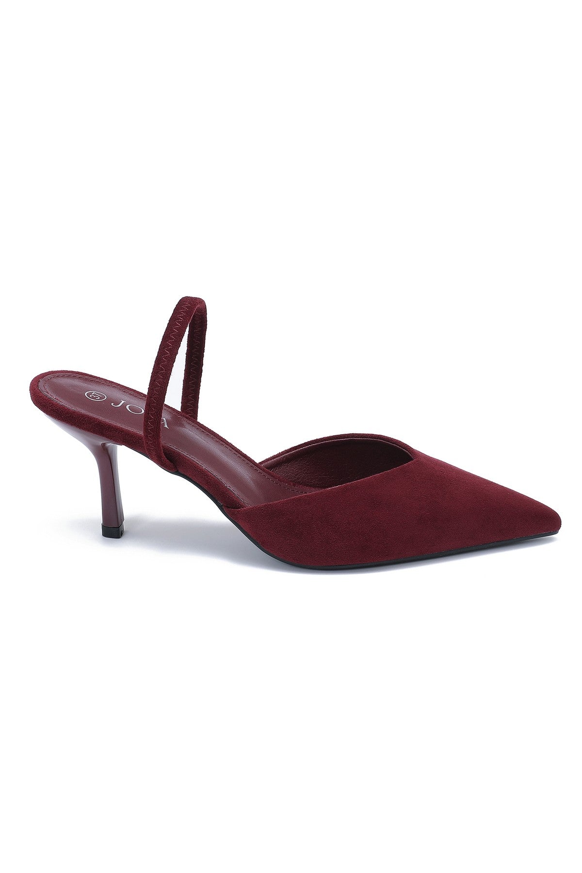 Bordeauxrote Stilettos mit dünnem Absatz