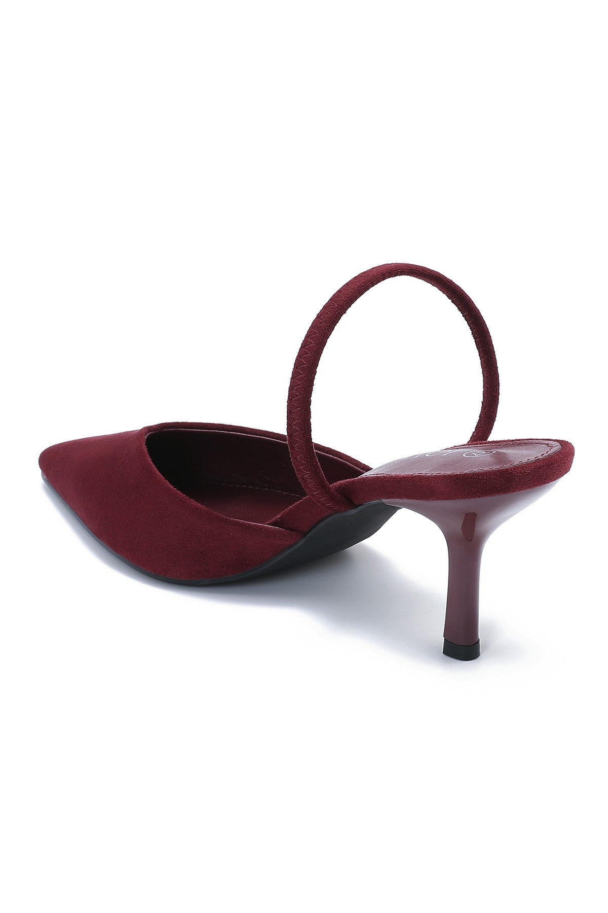 Bordeauxrote Stilettos mit dünnem Absatz