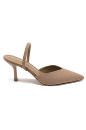 Khakifarbene Stilettos mit dünnem Absatz