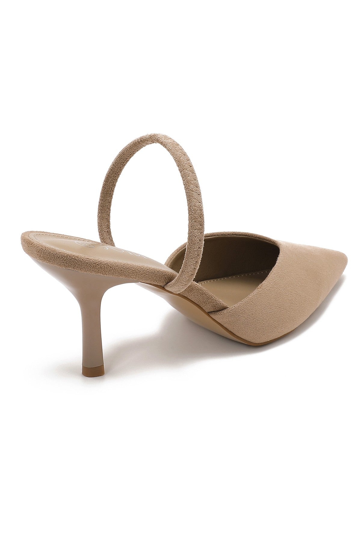 Khakifarbene Stilettos mit dünnem Absatz