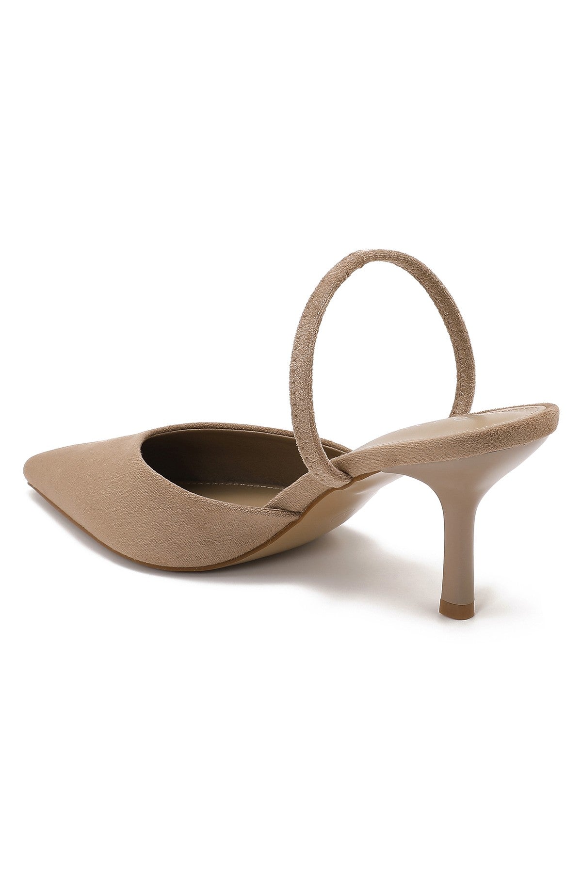 Khakifarbene Stilettos mit dünnem Absatz