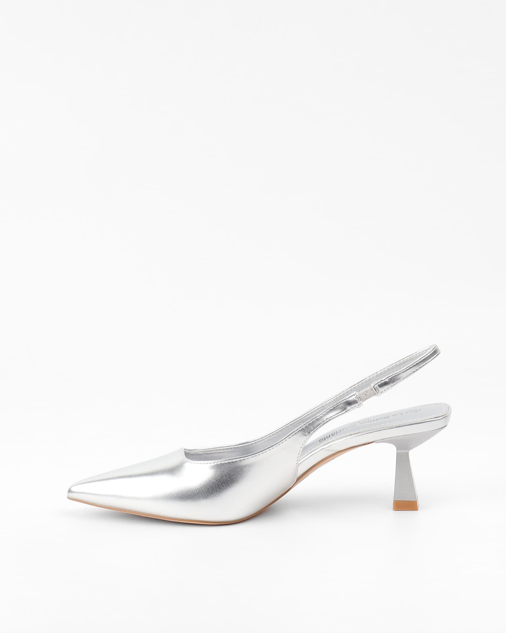 Silberne Stilettos mit dünnem Absatz