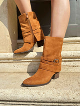 Camel Stiefel mit Blockabsatz