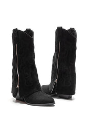 Schwarze Cowboystiefel mit Blockabsatz