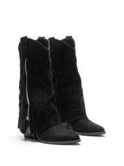 Schwarze Cowboystiefel mit Blockabsatz