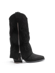 Schwarze Cowboystiefel mit Blockabsatz