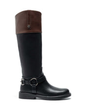 Schwarze hohe Reitstiefel
