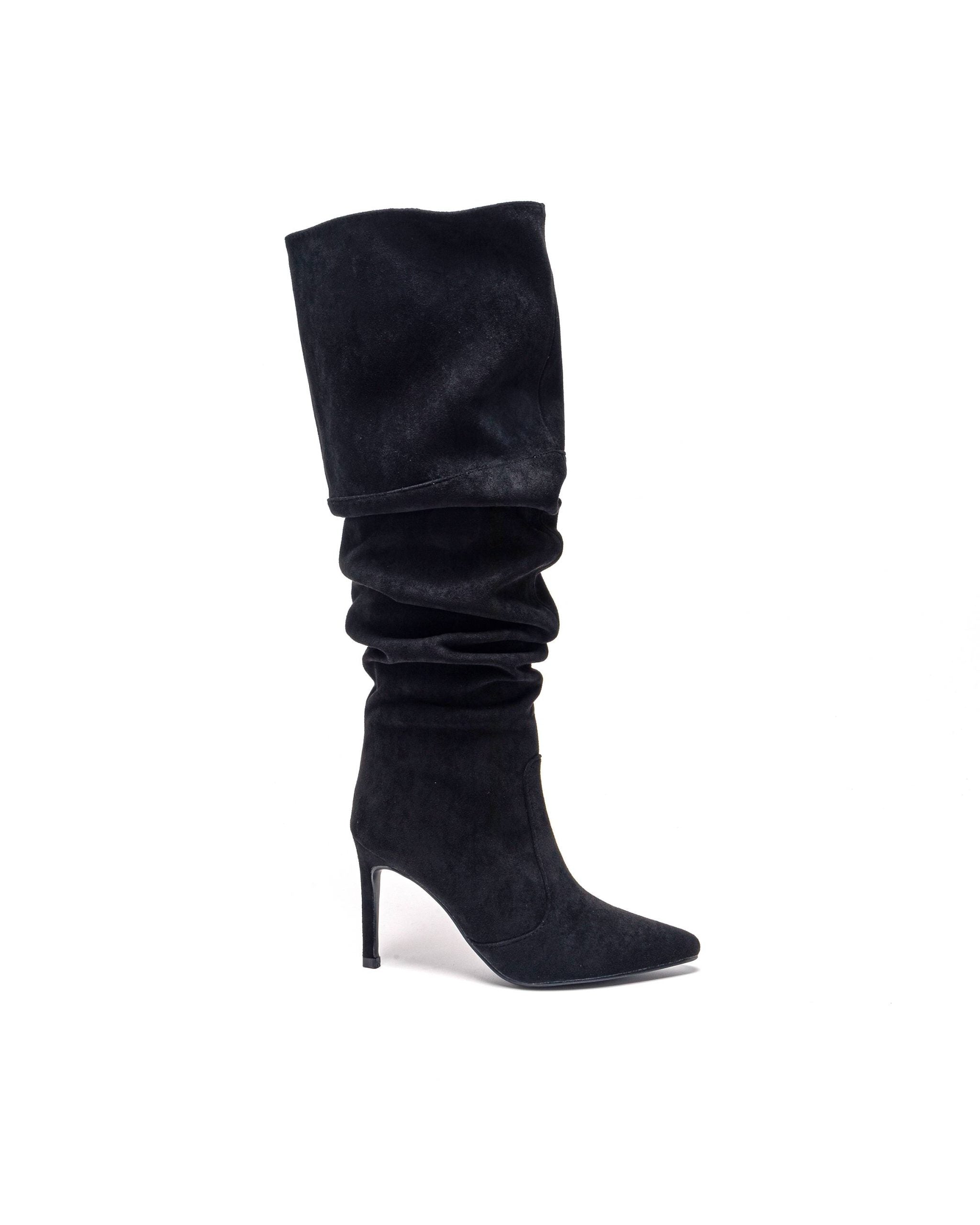Schwarze Stiefel mit dünnem Absatz