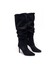 Schwarze Stiefel mit dünnem Absatz