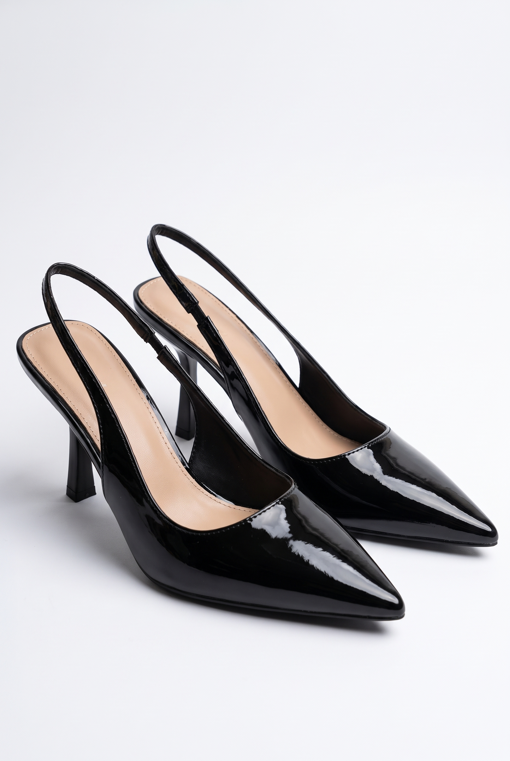 Schwarze Pumps aus Veloursleder mit Stilettoabsatz