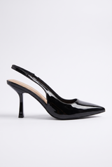 Schwarze Pumps aus Veloursleder mit Stilettoabsatz