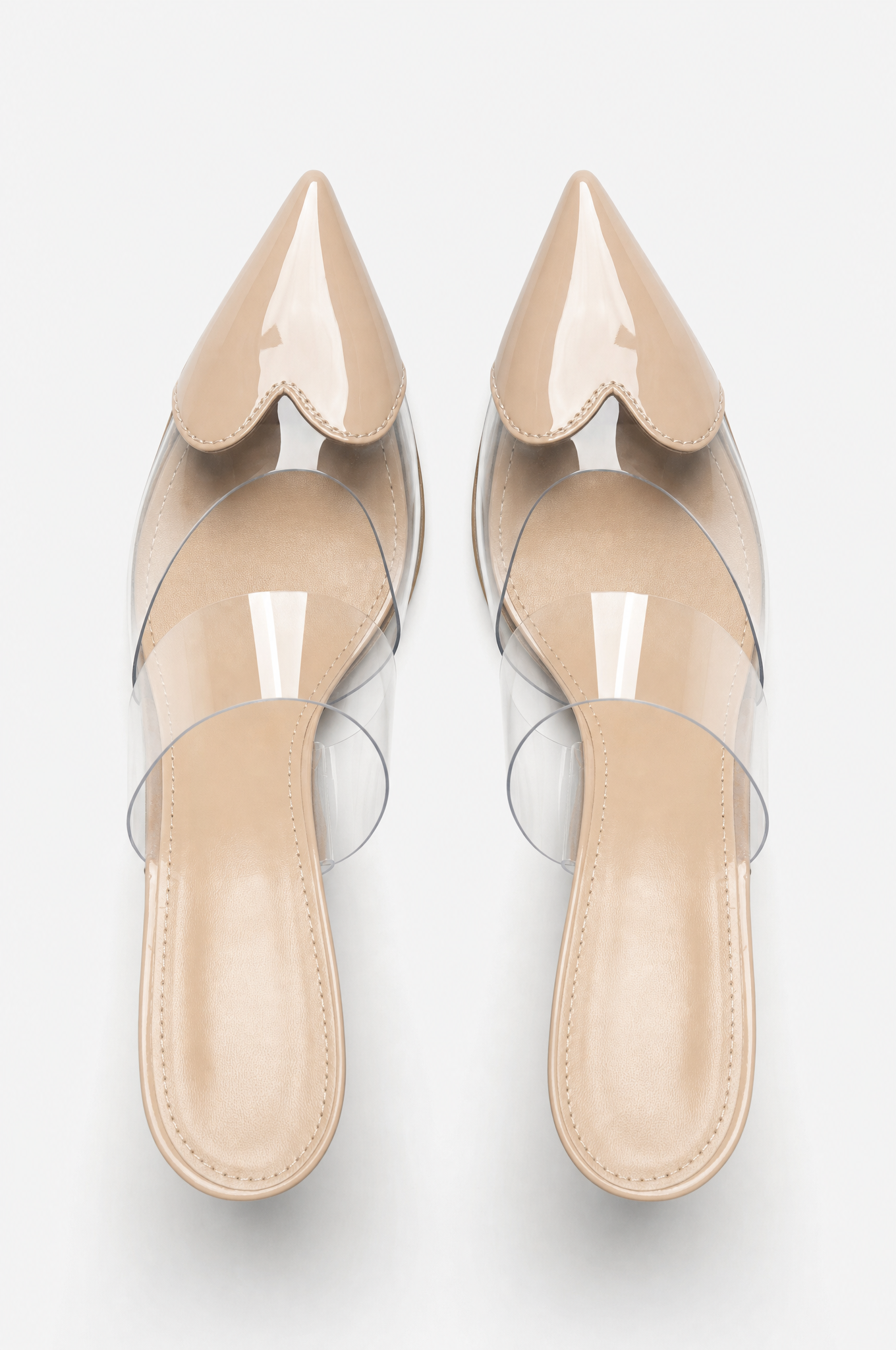Beige High Heels mit dünnem Absatz