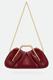 Bordeauxfarbene Abendtasche
