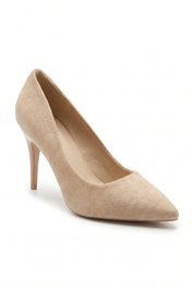 Beige Pumps mit dünnem Absatz