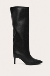 Schwarze Stiefel mit dünnem Absatz