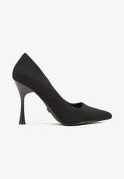 Schwarze Pumps aus Veloursleder mit Stilettoabsatz