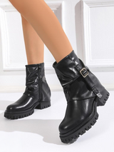 Schwarze Biker-Stiefeletten